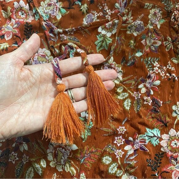 Farmers Market By One World Floral Blouse Boho 3X Plus - Picture 3 of 8